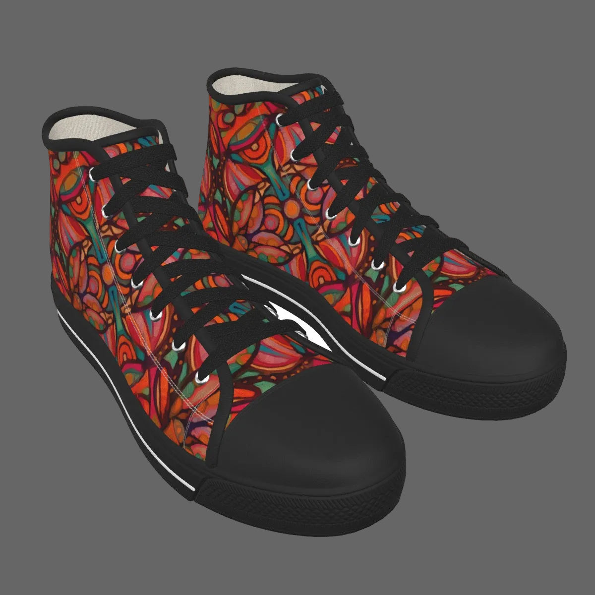 “Bloomfield Scarlet” Men's Black Sole Canvas Shoes