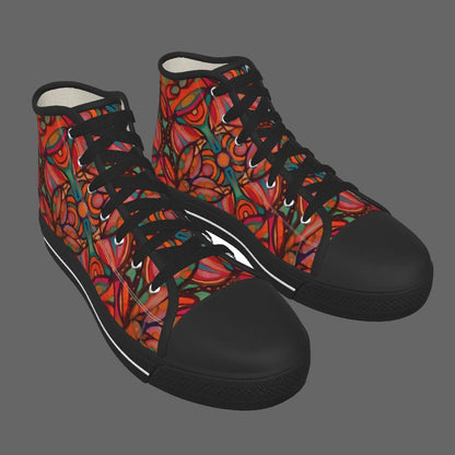 “Bloomfield Scarlet” Men's Black Sole Canvas Shoes