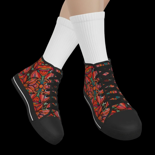 “Bloomfield Scarlet” Men's Black Sole Canvas Shoes