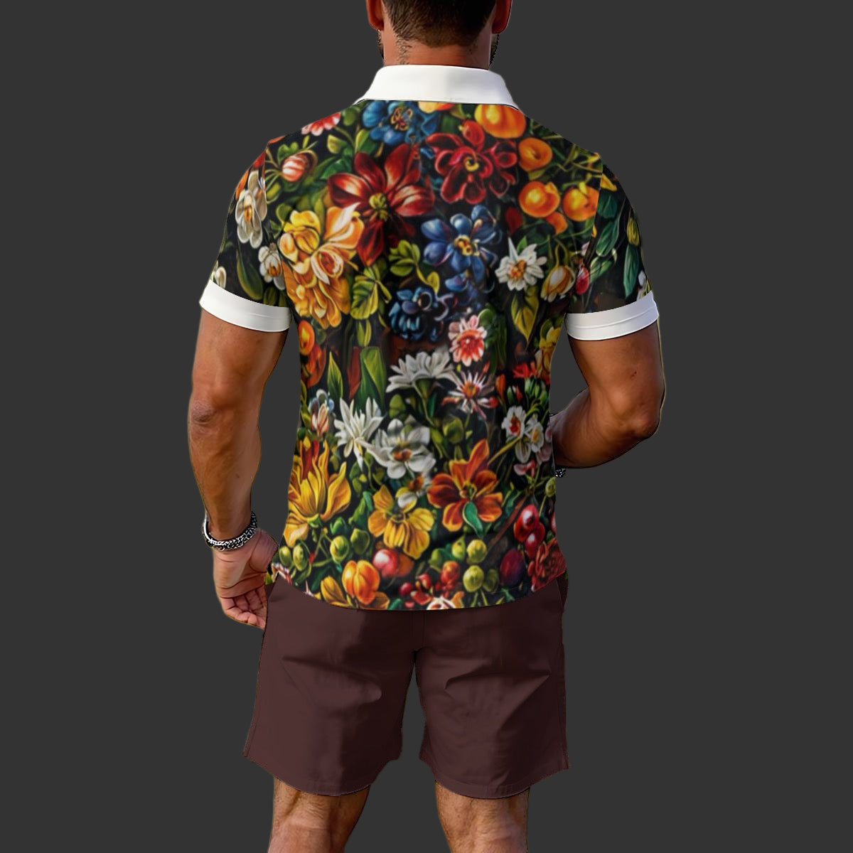 “Midnight Garden” Men's Polo Sportswear Set