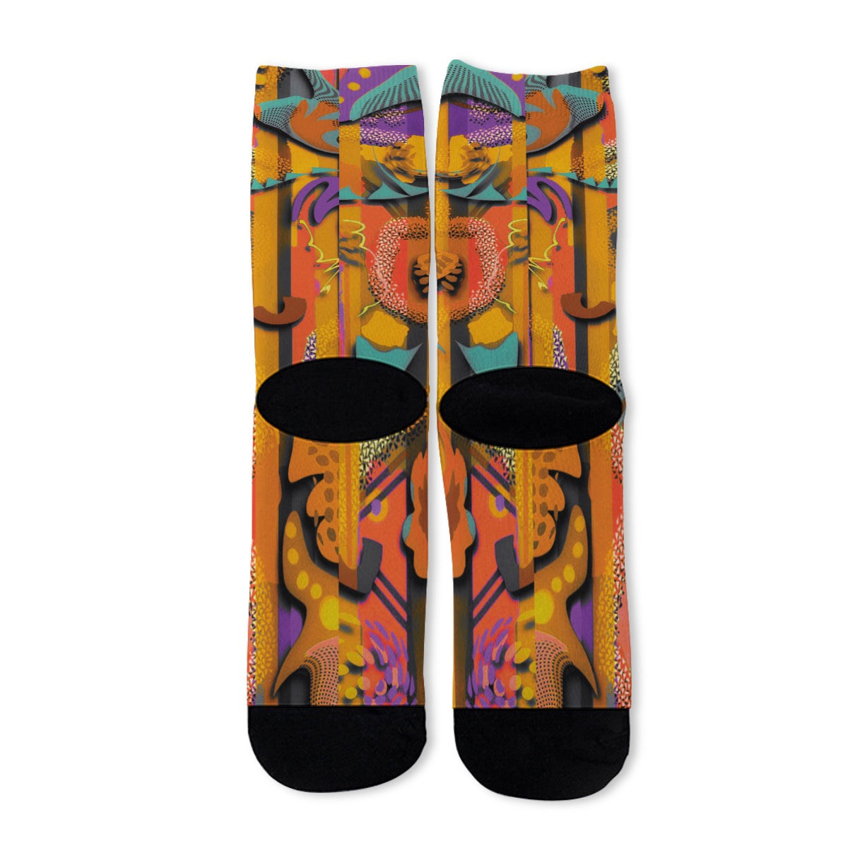 “Labyrinth “ : Mustard Unisex Long Socks