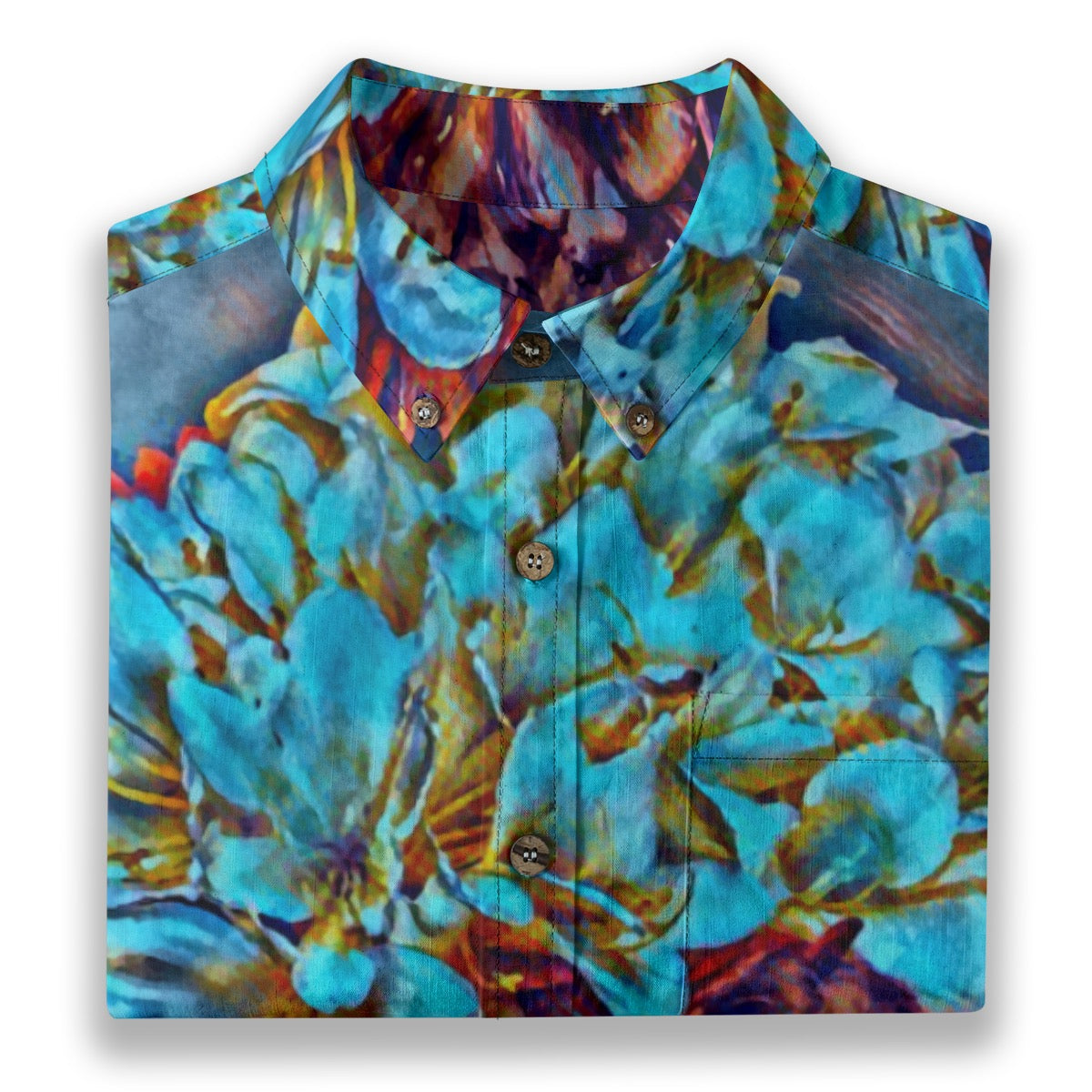 “Blue Clivea” Men's Breathable Cotton Shirt|125GSM