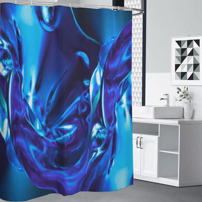 “Glass Wave” Blue: Shower Curtains