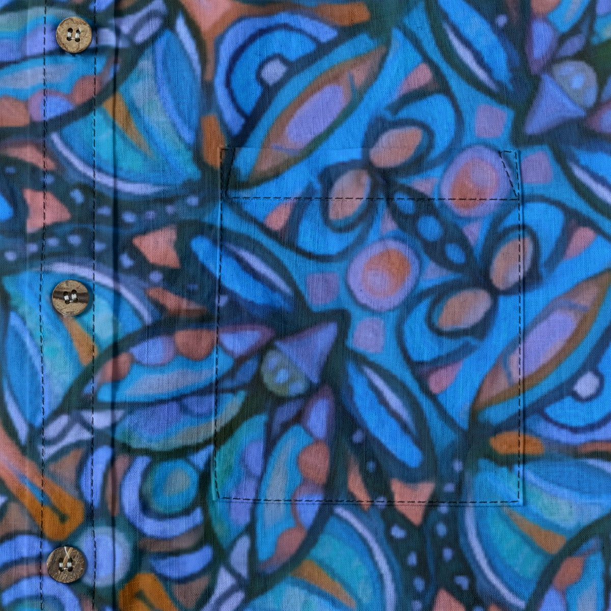 “Bloomfield Cobalt” Men's Casual Lapel Long Sleeve Shirt|125GSM Cotton