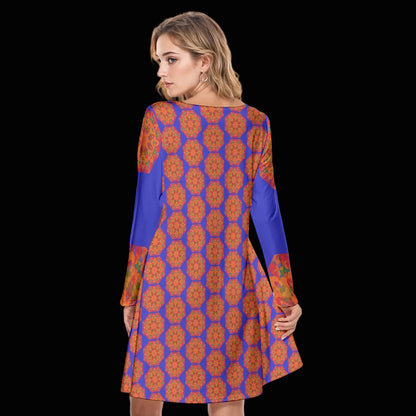 “Warm Hexa” “Warm Hexa” Women's Round Neck Dress|190GSM Cotton