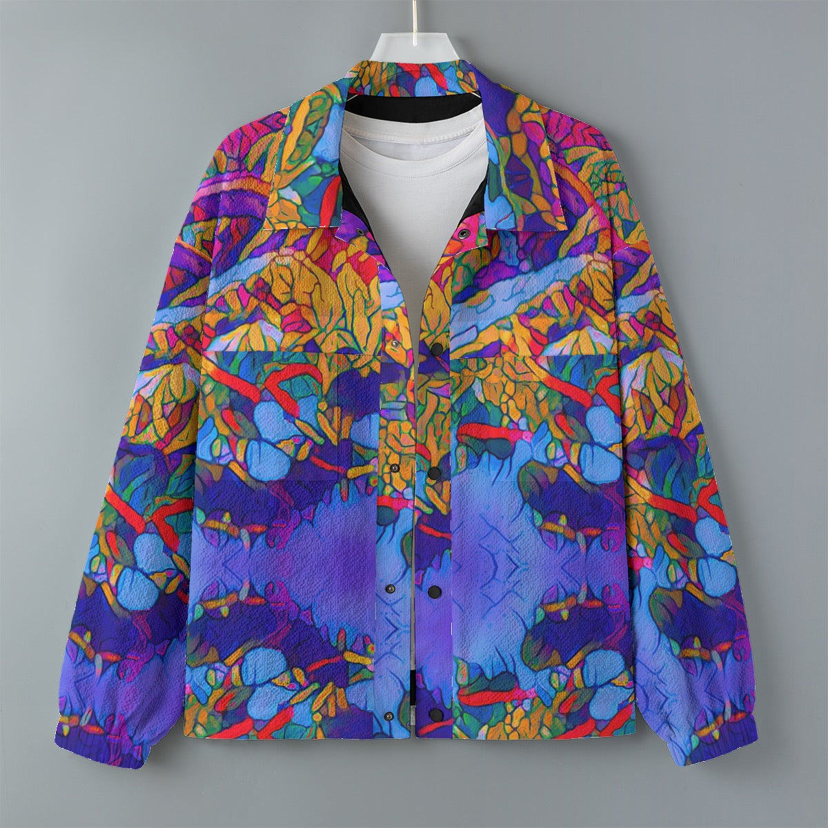 “Cerulean Spectrum” Men's Casual Lapel Jacket