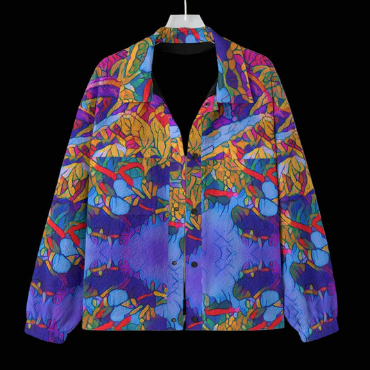 “Cerulean Spectrum” Men's Casual Lapel Jacket