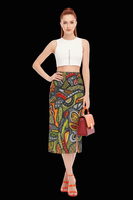“Zedomina” Women's High Slit Long Skirt