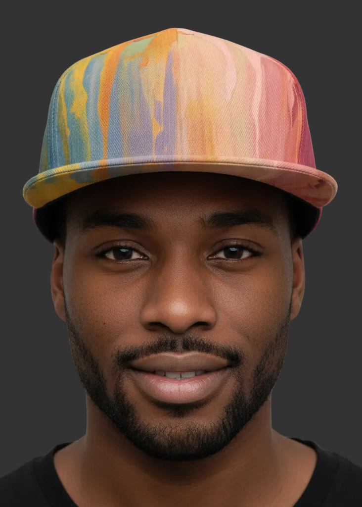 ‘Melt’ Baseball Cap With Flat Brim