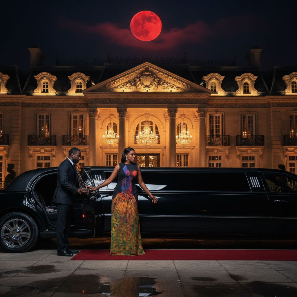 “Blood Moon” Women's Beach Perspective Chiffon Sleeveless Dress