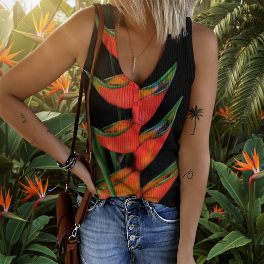 “Heliconia” Women's Button Vest