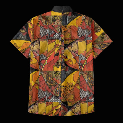 “Ochre Waters” Men's Breathable Cotton Shirt|125GSM