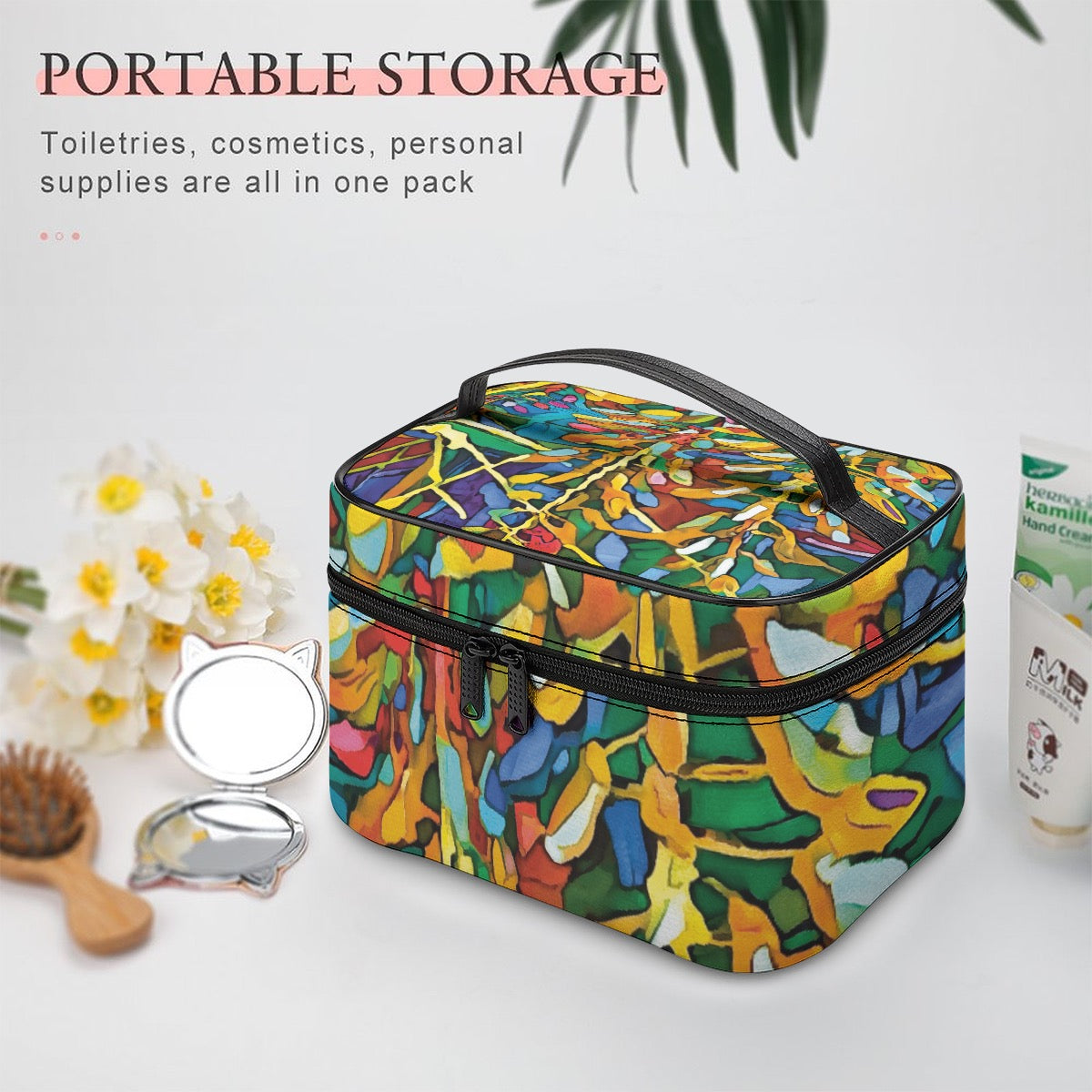 “Rainbow Wisteria” Large Capacity Toiletry Organizer Bag