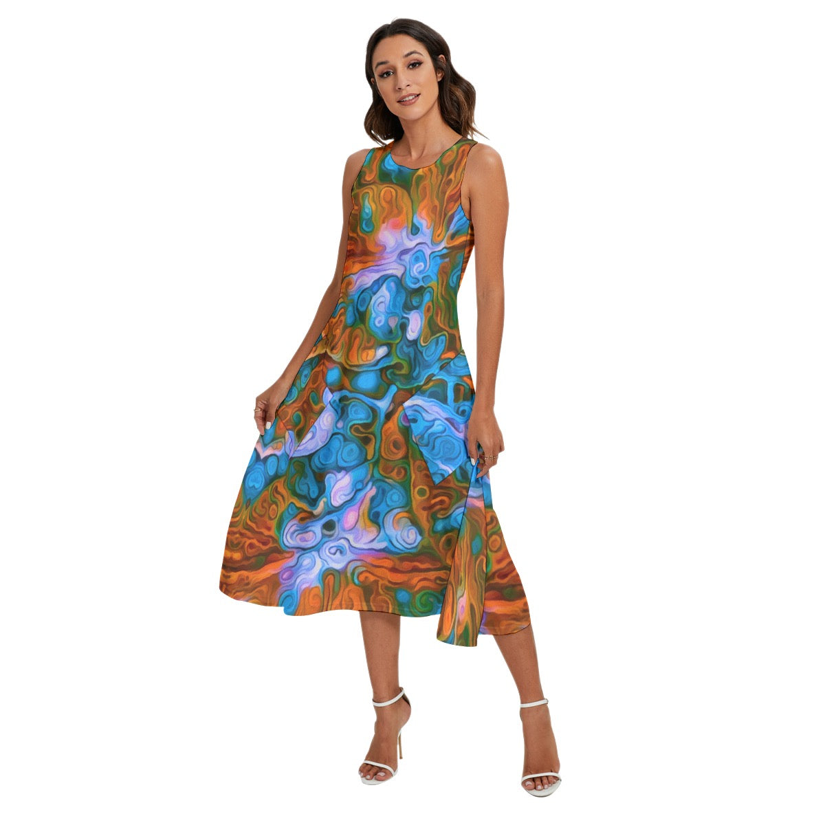 “The Space Between” Women's Sleeveless Dress With Diagonal Pocket