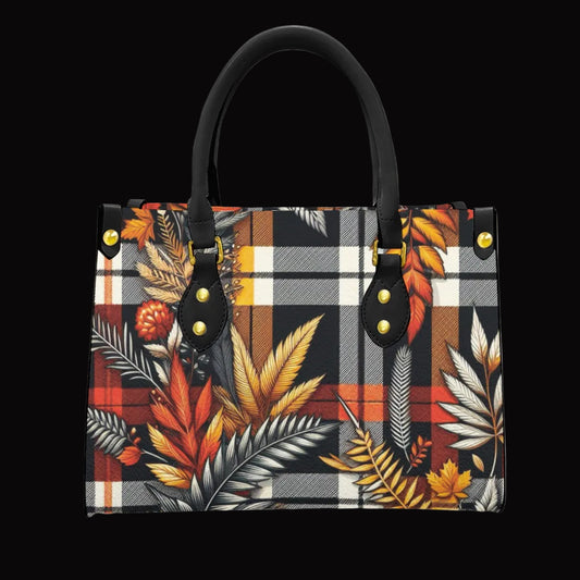 “Tartan 25” Women's Tote Bag With Black Handle