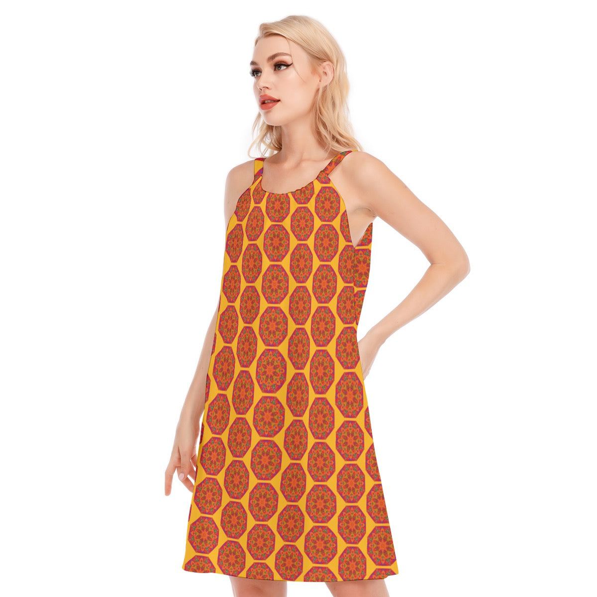 “Warm Hexa” Women's O-neck Cami Dress | 190GSM Cotton