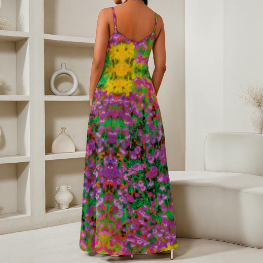 “Festival” Women's Elegant V-Neck Maxi Dress
