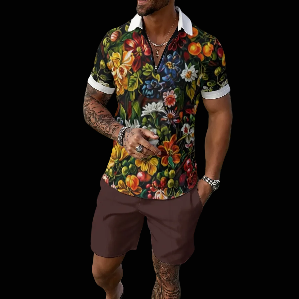 “Midnight Garden” Men's Polo Sportswear Set
