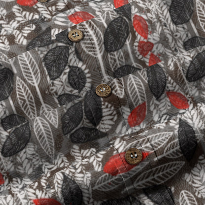 “Foliage Flush” Men's Casual Lapel Long Sleeve Shirt|125GSM Cotton