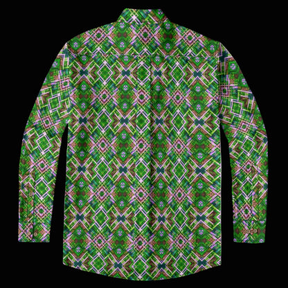 “Meadow Plaid” Men's Casual Lapel Long Sleeve Shirt|125GSM Cotton