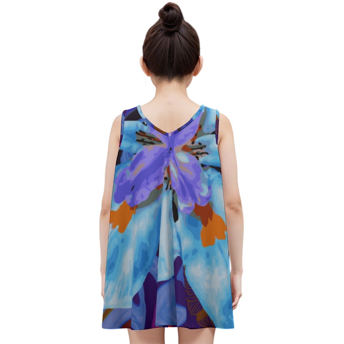 “The Blue Dietes” Kid's Sleeveless Dress | 180GSM Cotton