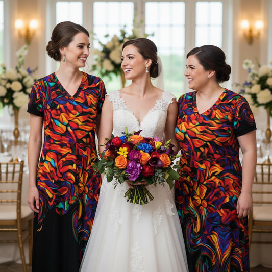 “Inferno” Women's V-neck Dress With Side Slit