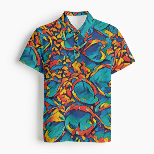 All-Over Print Men's Polo Collar Jersey