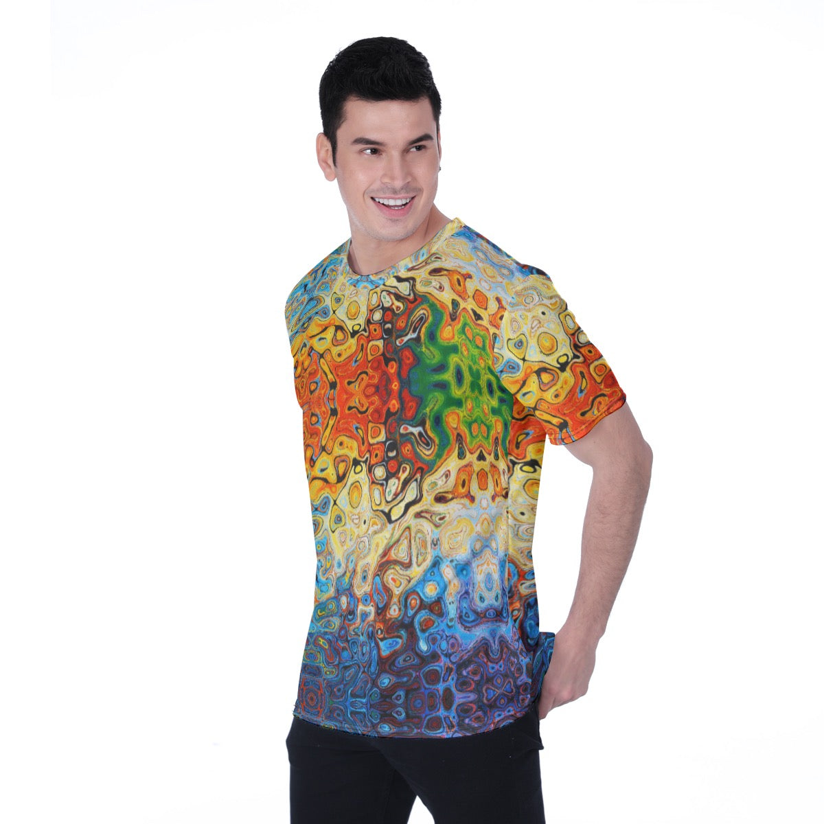 “Fluid Spectrum” Men's T-shirt | Birdseye