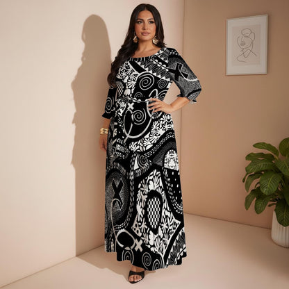 “Scribble” Women’s Maxi Dress|Plus Size