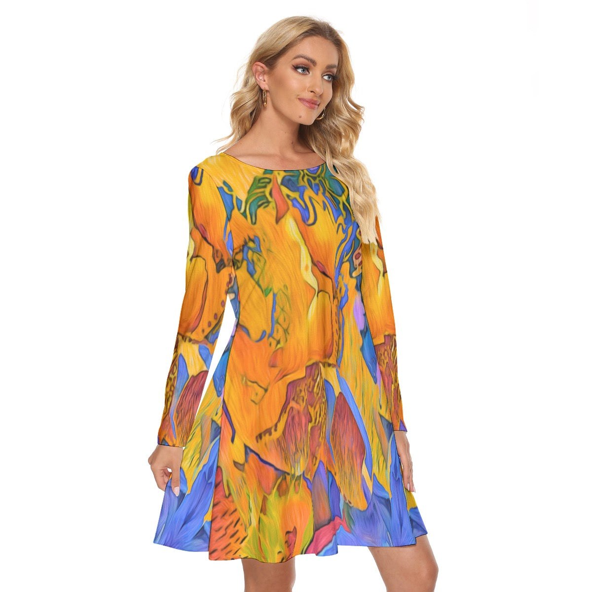 “Summer Soiree” Women's Crew Neck Dress