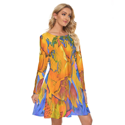 “Summer Soiree” Women's Crew Neck Dress