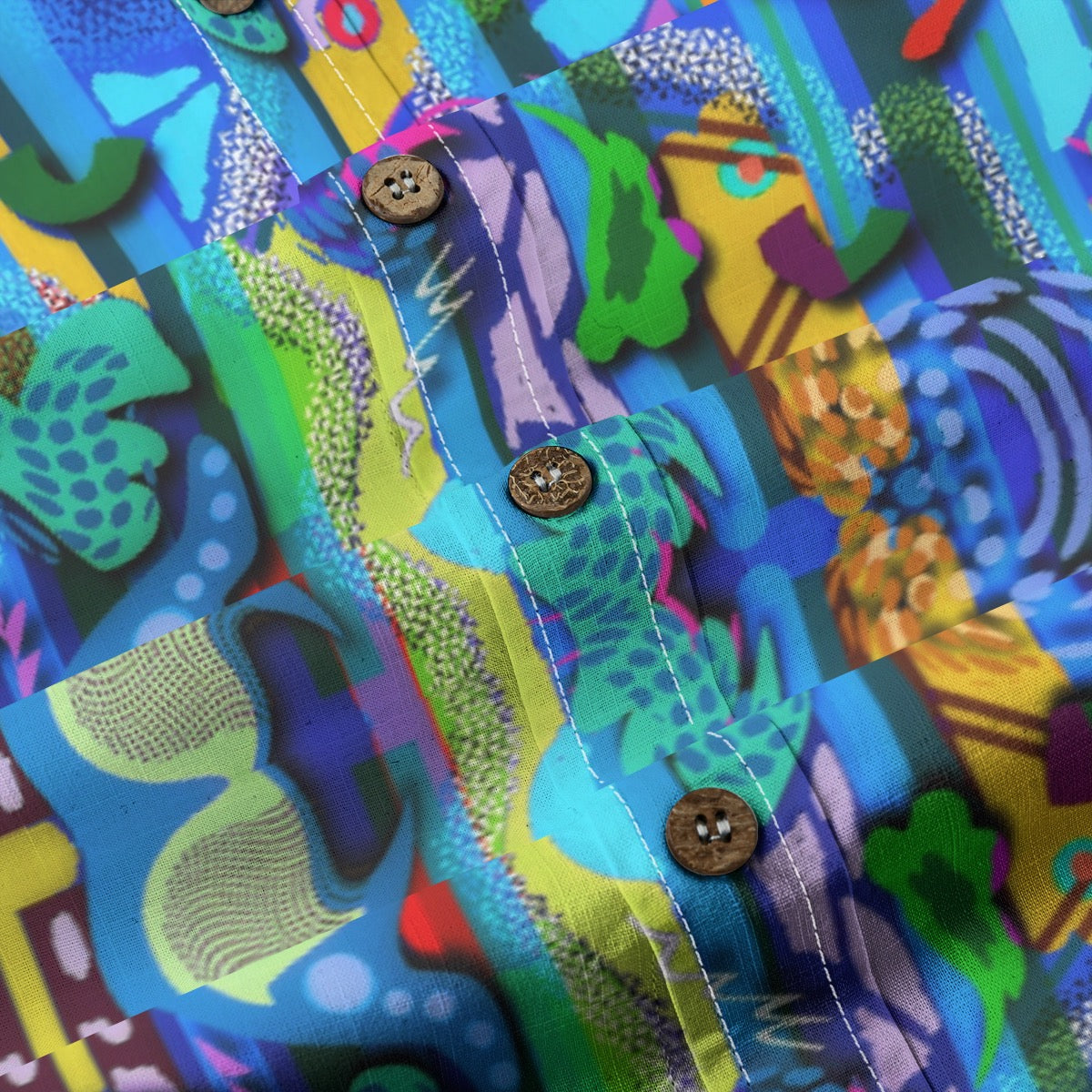 “Labyrinth” Blue Children's Shirt With Pocket | 125GSM Cotton