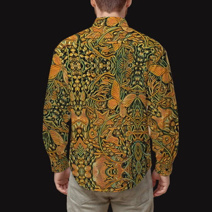 “Gilded Maze” Men's Slim Fit Long Sleeve Shirt