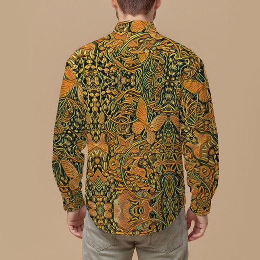 “Gilded Maze” Men's Slim Fit Long Sleeve Shirt