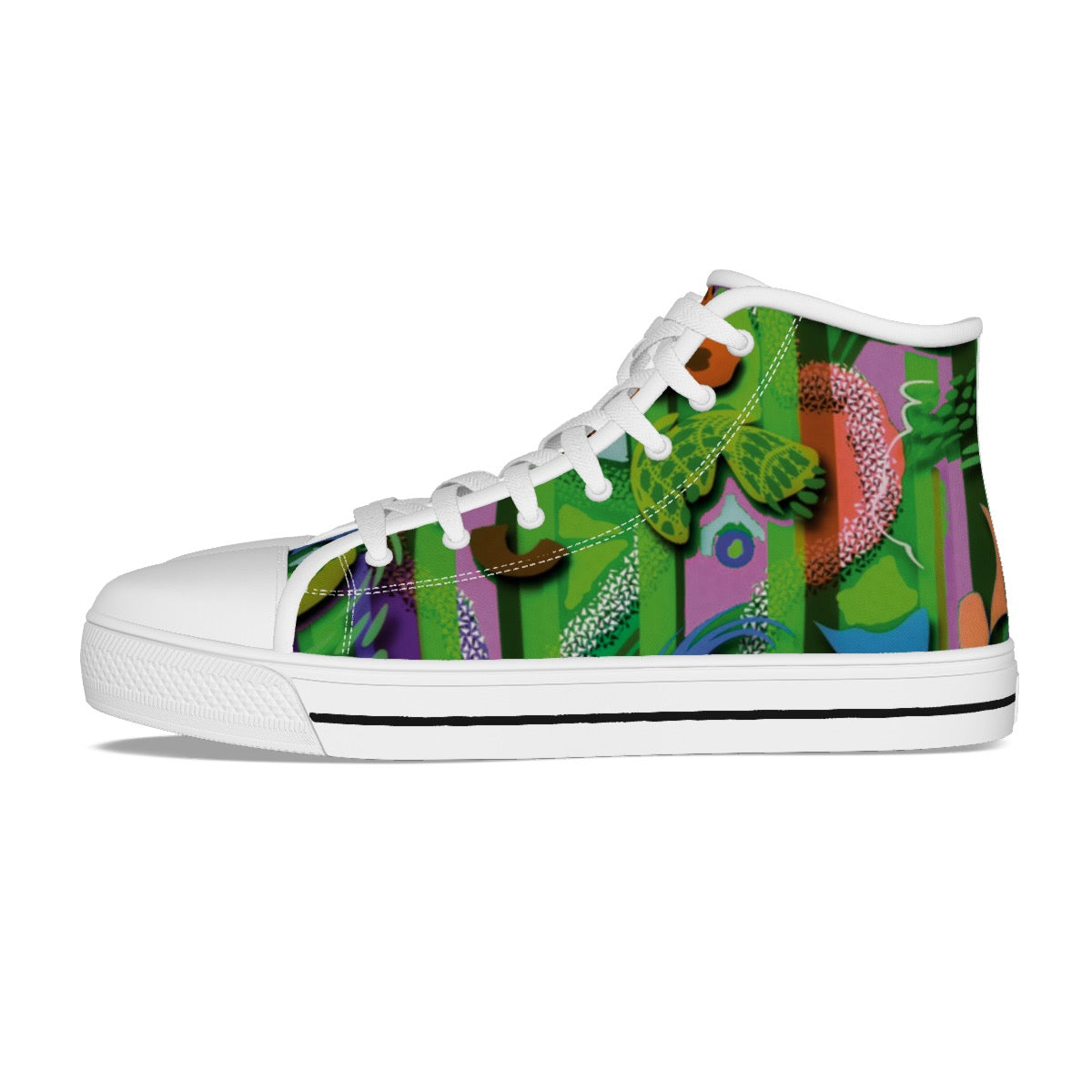 “Labyrinth Green” Kid's Canvas Shoes