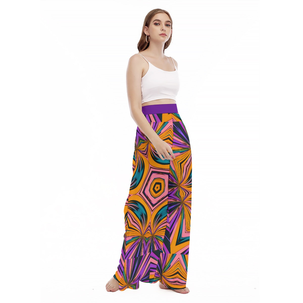 “Zenith Pulse” Women's High Waist Wide Leg Trousers
