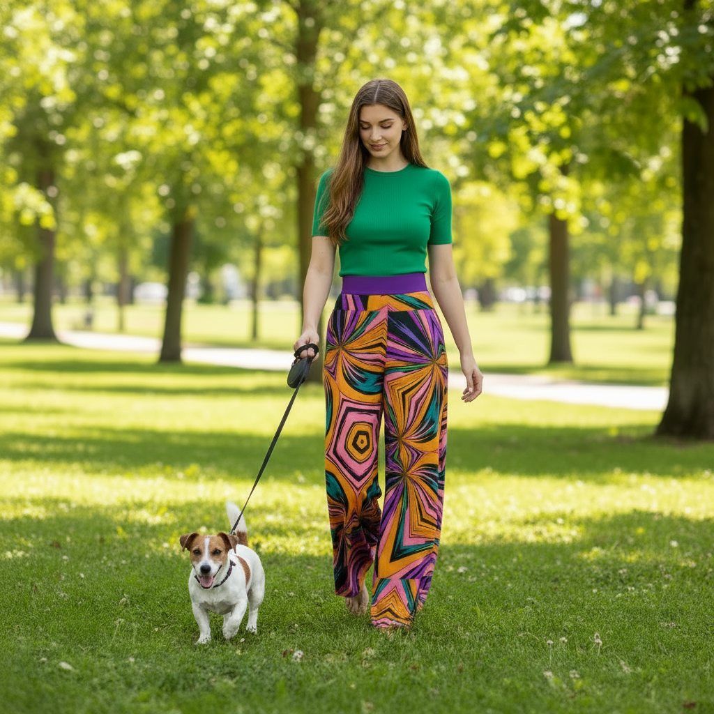 “Zenith Pulse” Women's High Waist Wide Leg Trousers