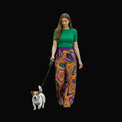 “Zenith Pulse” Women's High Waist Wide Leg Trousers