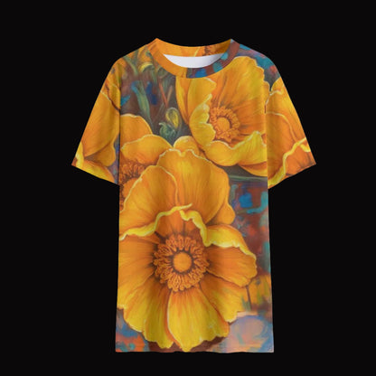 “Golden Cascade” Children's Round Neck T-Shirt|145GSM Birdseye
