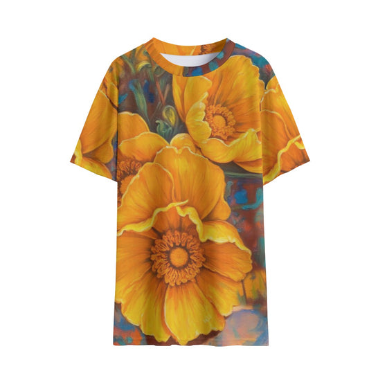 “Golden Cascade” Children's Round Neck T-Shirt|145GSM Birdseye