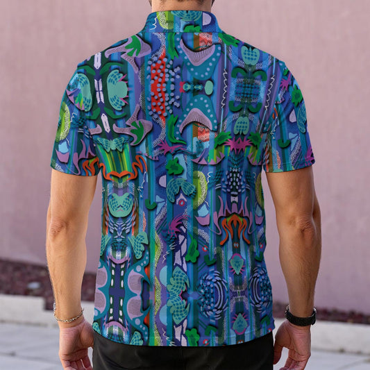 “Underwater Echoes” Polo Collar Jersey