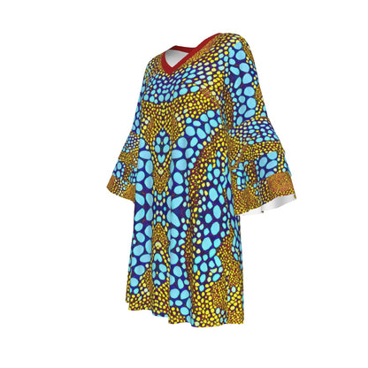 “Sunstone” Women's Stacked Ruffle Sleeve Dress