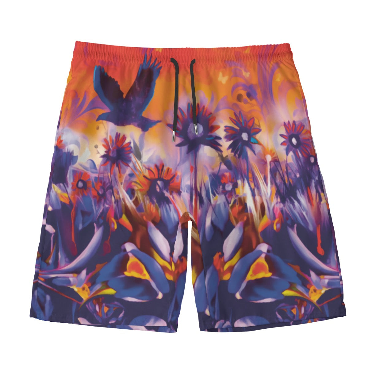 “Sunset Flight” Men‘s Beach Shorts With Lining