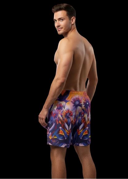 “Sunset Flight” Men‘s Beach Shorts With Lining