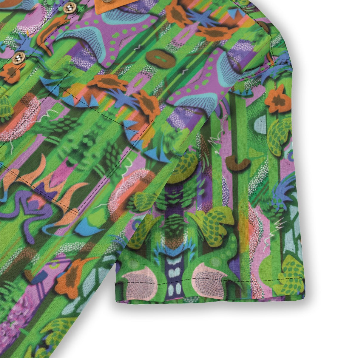 “Labyrinth” Green -Children's Shirt With Pocket | 125GSM Cotton