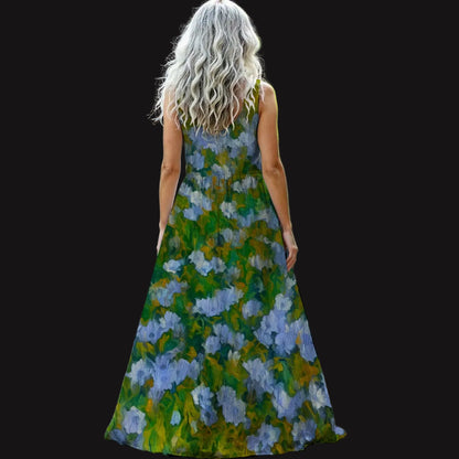 “Dreamscape Garden” Women’s Sleeveless Maxi Dress