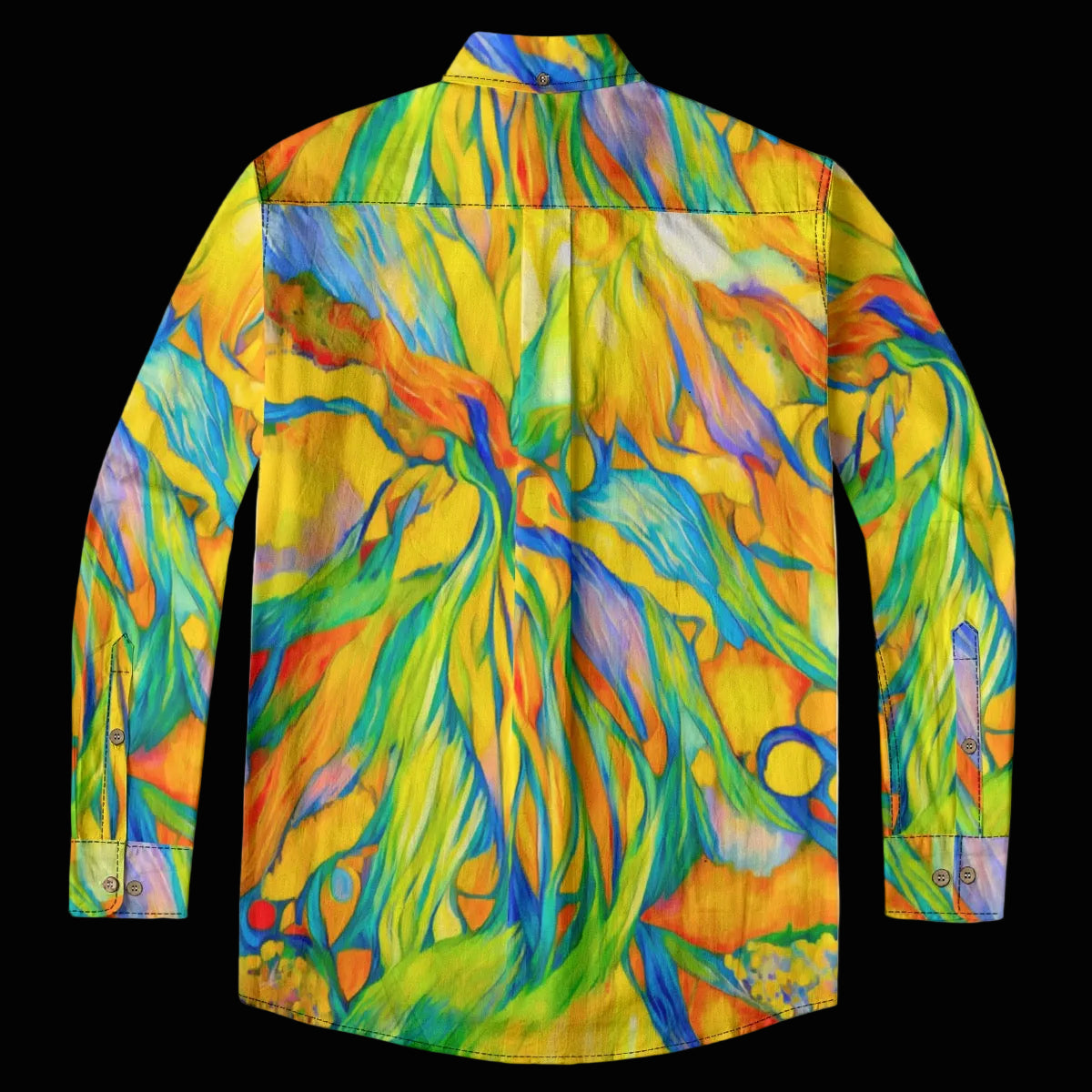 “Iridescence” Men's Casual Lapel Long Sleeve Shirt|125GSM Cotton