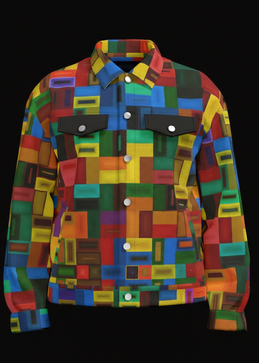 “Blocked” Unisex Lapel Jacket | 245GSM Cotton