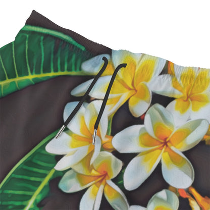 “Frangipani” Men‘s Beach Shorts With Lining