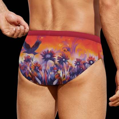 “Sunset Flight”  Men'S Drawstring Swim Briefs